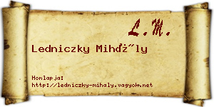 Ledniczky Mihály névjegykártya